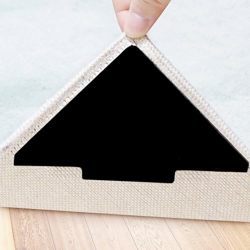 10 Pcs Non-Slip Rug Grippers, Washable Triangle Rug Tape for Hardwood Floors
