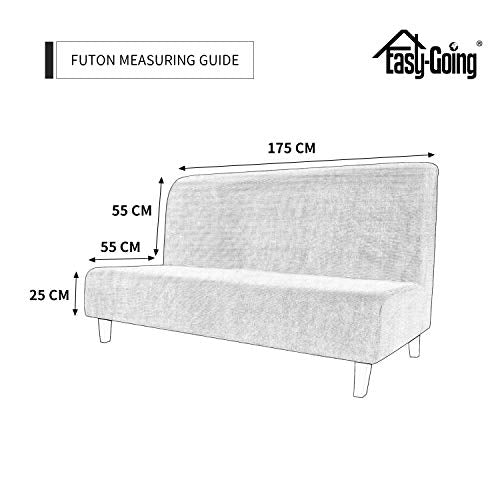 Stretch Armless Futon Slipcover - Soft Jacquard Sofa Bed Protector