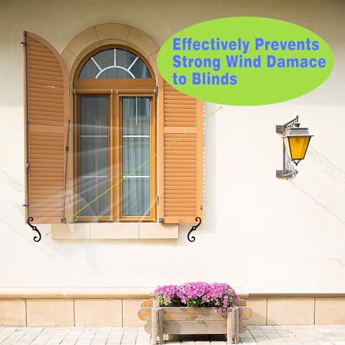 6.3-Inch S-Style Shutter Dogs, Decorative Iron Shutter Holdbacks - 2 Pack