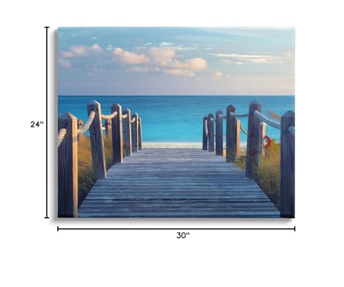 Stupell Industries Summer Boardwalk Beach View Canvas Wall Art, Design by Dennis Frates