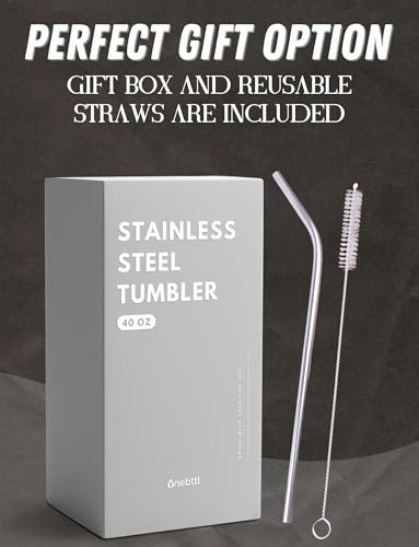 40oz Stainless Steel Tumbler with Handle - Gift for Dad from Kids, Keeps Drinks Hot/Cold, Lid & Straw