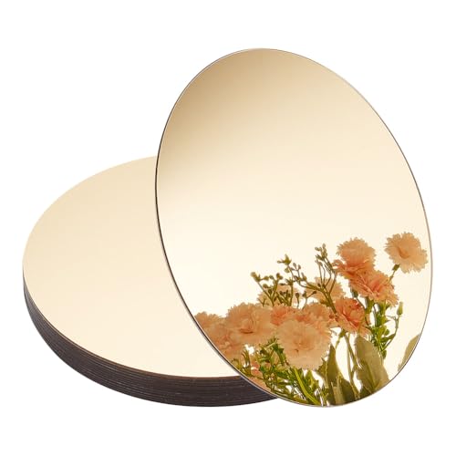 12 Pcs 7.87-Inch Round Acrylic Mirror Centerpieces for Wedding Tables