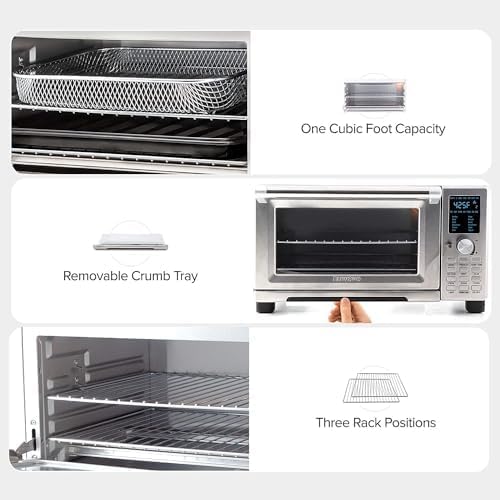 Nuwave Bravo Air Fryer Toaster Oven - 12-in-1 Convection Cooking | 30-QT XL Capacity, Stainless Steel Finish
