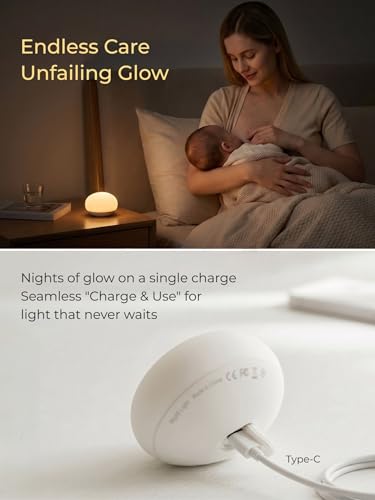 Dimmable Nursery Baby Night Light - Soft Silicone Touch Lamp for Feeding