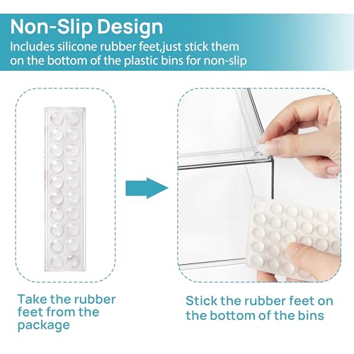 Vtopmart 2 Pack Stackable Storage Drawers, 6.6''Tall Acrylic Bathroom Makeup Organizers,Clear Plastic Storage Bins For Vanity, Undersink, Kitchen Cabinet,Pantry Organization and Storage