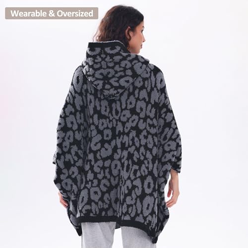 Wearable Blanket Hoodie for Adults, Oversized Soft Warm Fleece Cloak