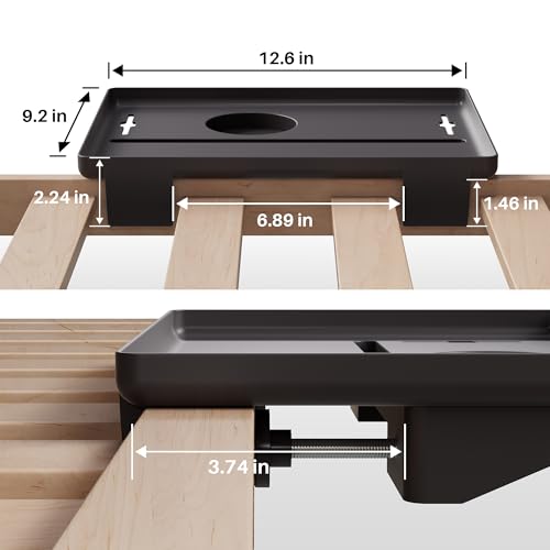 Clip-On Bedside Shelf for Bunk and Loft Beds, Tool-Free Nightstand Caddy