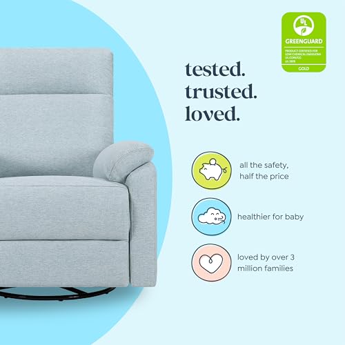 Electronic Swivel Glider Recliner with USB Port - Heathered Blue