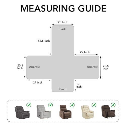 Waterproof Recliner Cover - Gray Reversible Furniture Protector