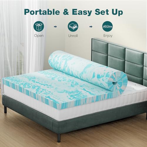 Sweetcrispy 3-Inch Cooling Gel Memory Foam Mattress Topper - Full Size