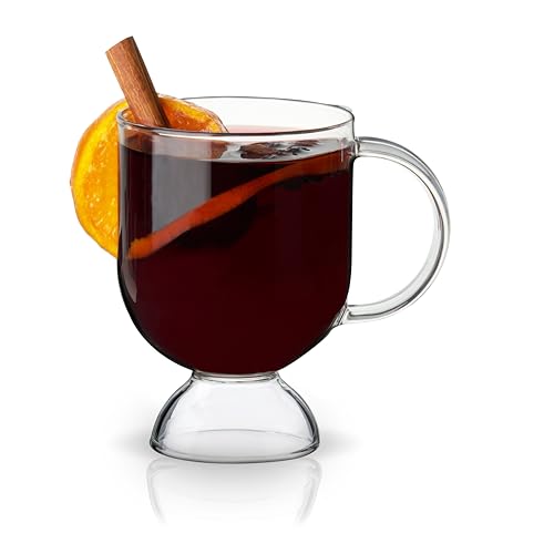 Viski Irish Coffee Glasses Set of 2 - Clear Hot Todddy Mug for Mulled Wine & Spirits
