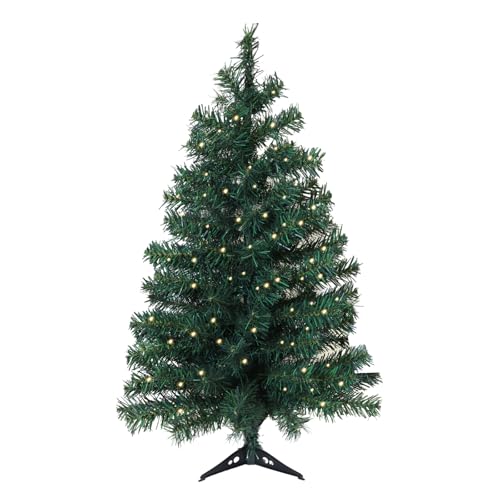 3ft Pre-Lit Artificial Christmas Pine Tree with Warm LED Lights & Stand