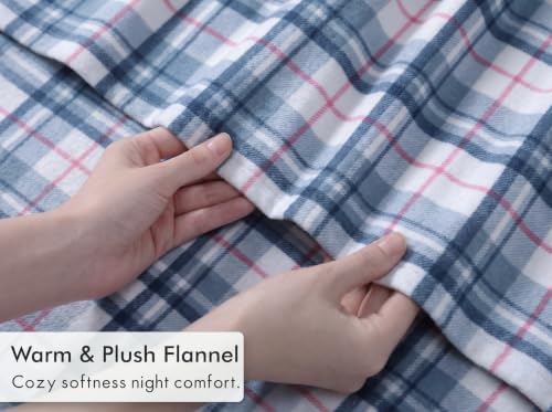 Cotton Flannel Sheets Twin Size 3-Piece Bed Set - Soft & Durable