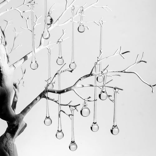 40pcs Clear Glass Teardrop Ornaments for Chandelier Crystals & Holiday Decor