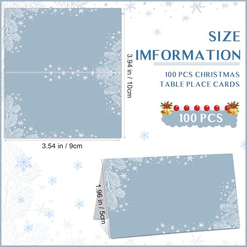 Winter Snowflake Place Cards Set of 100 - Table Name Cards for Parties & Events