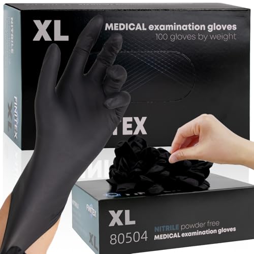 Black Nitrile Disposable Gloves 5 Mil Powder Latex Free - 100 Count (XL)