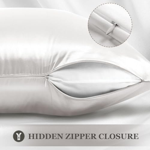22 Momme 100% Mulberry Silk Pillowcase - Standard Size, Ivory White