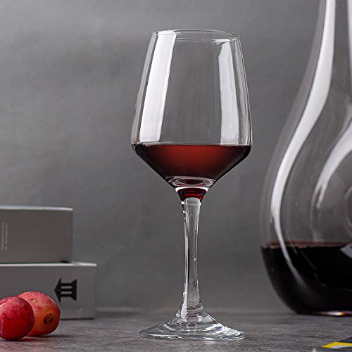 C CREST 12oz Wine Glasses Set of 8 - Lead-Free, Clear, Durable Stemware