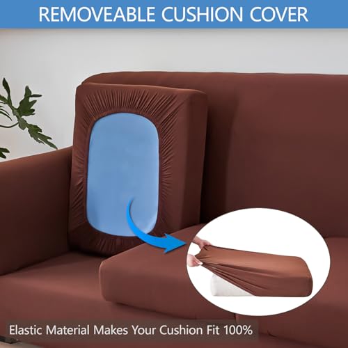 Stretch Sofa Cover Set with Cushion & Pillow Cases - 6-Piece Protector for 3 Seater Sofas
