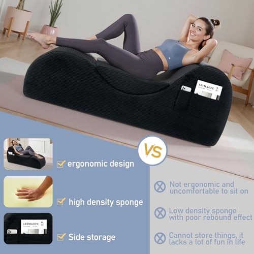 Ergonomic Yoga Chaise Lounge Chair with Headrest and Lumbar Support