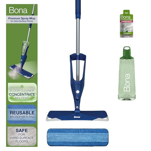 Multi-Surface Floor Spray Mop Kit with Washable Microfiber Pad & Cleaner