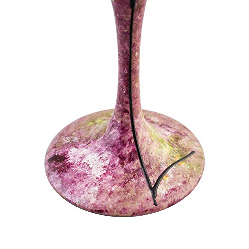 Hand Painted Tree of Life Kiddush Cup and Wine Glass - Rose Pink