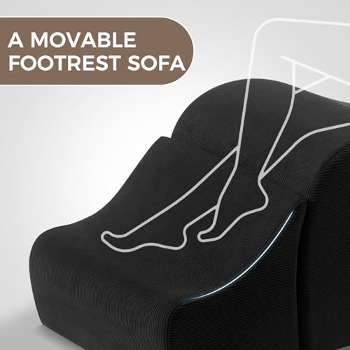Ergonomic Yoga Chaise Lounge Chair with Ottoman, Headrest, and Lumbar Pillow