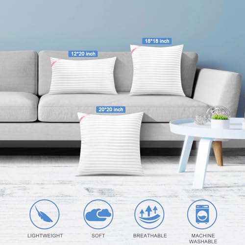 EIUE 20x20 Throw Pillow Inserts (2-Pack) - Soft Polyester Cushion Forms