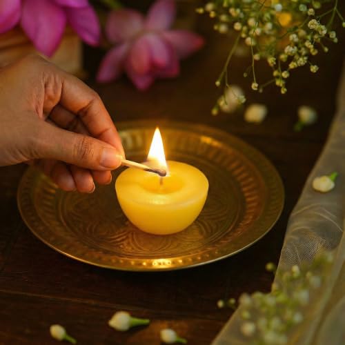 100 Ghee Wicks for Diya - 30 Min Burn Time, Wax Free, Fragrant
