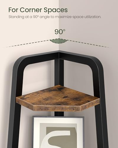 5-Tier Industrial Corner Shelf, 60-Inch Tall Ladder Display Stand