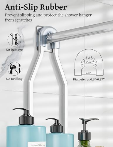 Yasonic Hanging Shower Caddy 3-Tier Rustproof Aluminum Over Shower Head Organizer