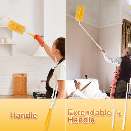 Disposable Microfiber Duster Kit with 3FT Extension Handle & 60 Refills