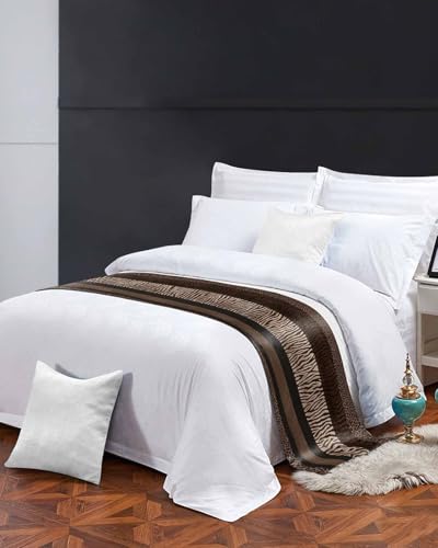 Queen Satin Bed Runner - Animal Print Decorative Scarf Protector (83 x 20 in)