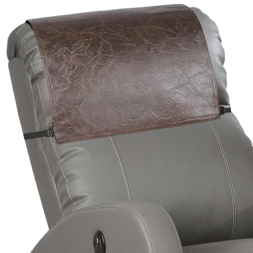 Waterproof Recliner Headrest Protector Cover - 17x27 in Chocolate Brown