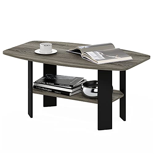 Modern Coffee Table with Open Shelf, Engineered Wood, 35.5-inch