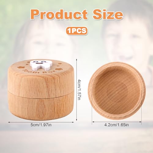 3D Carved Wooden Tooth Fairy Box - Kids Tooth Storage Keepsake Container