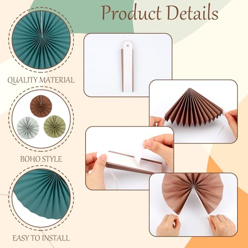 Boho Party Decoration Set: Paper Fans, Lanterns and Tassel Garland Kit