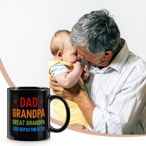 Maustic Great Grandpa Mug Black 11oz - Christmas Birthday Gift for Grandpas
