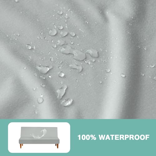 Waterproof Futon Cover for Armless Sofa Bed, Grey - Leakproof & Scratch-Resistant Protector