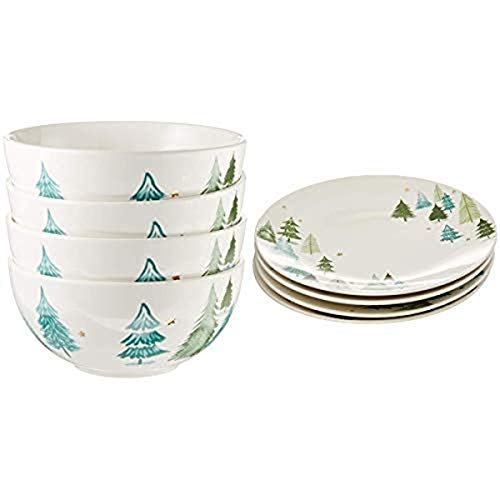 Lenox Balsam Lane 4-Piece All-Purpose Bowl and Plate Set - Variation Included