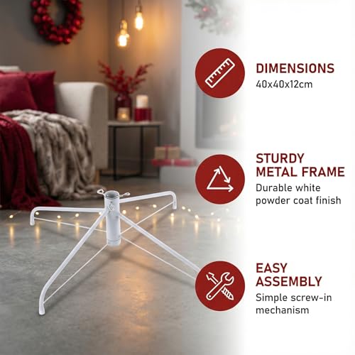 Universal Folding Christmas Tree Stand - Heavy Duty Metal Base for 3-6 ft Trees