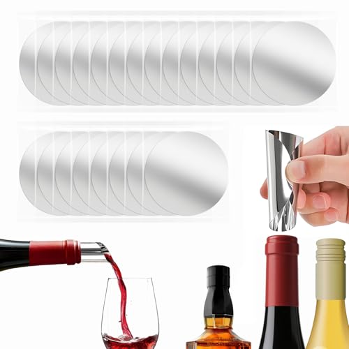 Bioudell 30-Pack Disposable Wine Pouring Discs, 3-Inch Anti-Drip Liquor Spouts for Bottles