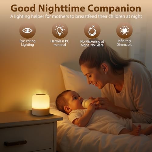 Portable Baby Night Light - Rechargeable LED Touch Lamp for Nursery & Nursing