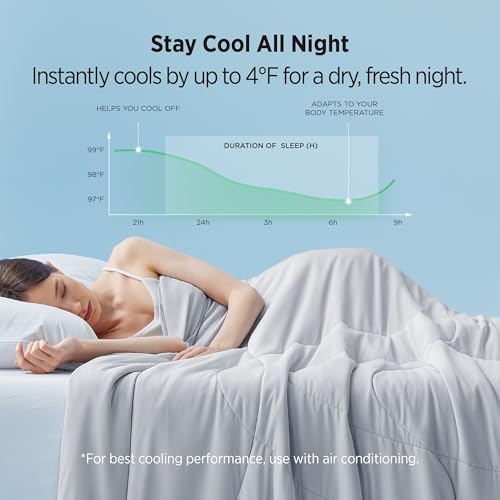 Bedsure King Cooling Comforter - Breathable Summer Blanket for Hot Sleepers