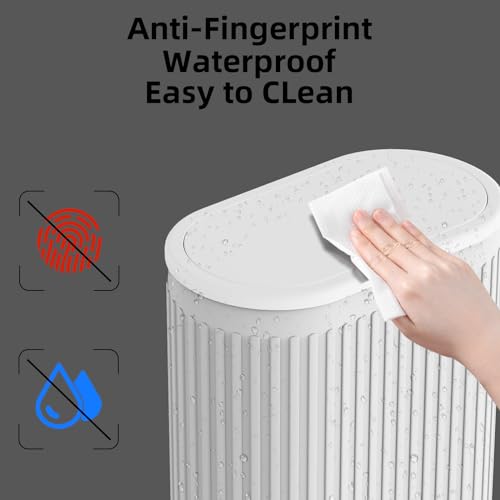Small Bathroom Trash Can with Lid Slim 1.8 Gallon Pop-Up Garbage Bin
