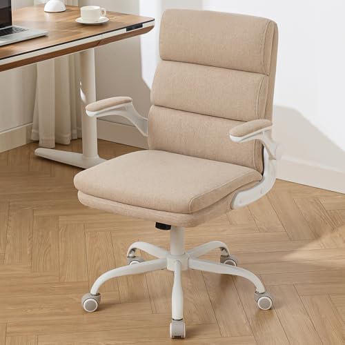 Ergonomic Small Office Chair with Flip-Up Arms and 3-Zone Back Support