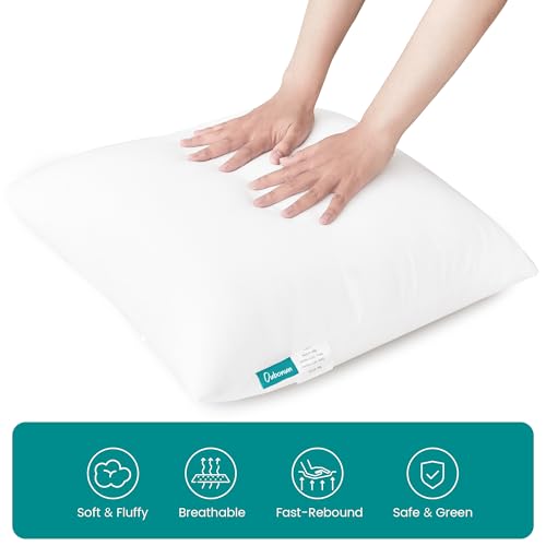 Oubonun 18x18 Throw Pillow Inserts - Soft Down Alternative Fillers, Pack of 2