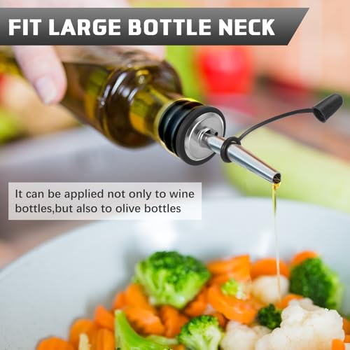 12 Pack Liquor Pour Spouts with Large Neck Bottle Adapters - Stainless Steel & Silicone