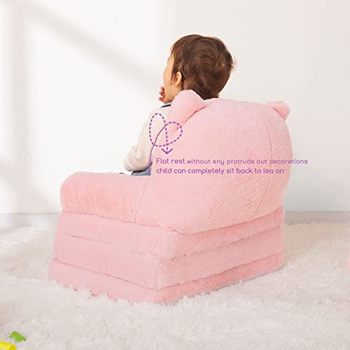 2-in-1 Foldable Toddler Couch and Floor Seat for Kids Ages 1-4