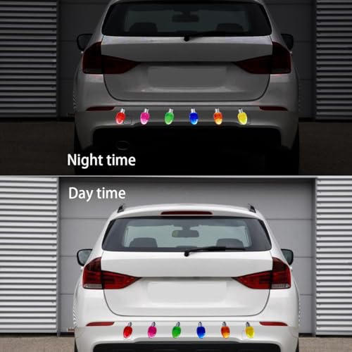 JoFAN Car Christmas Light Bulb Magnets - Reflective Holiday Decor Set